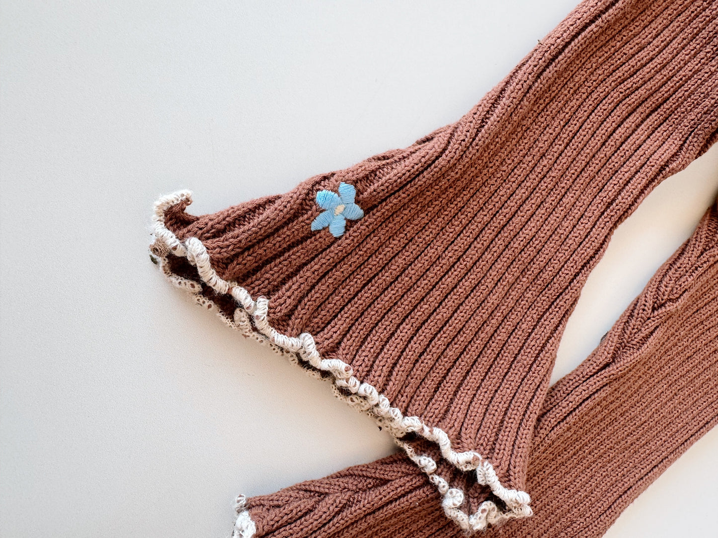 Cotton Knit Bell Pants - Bluebell