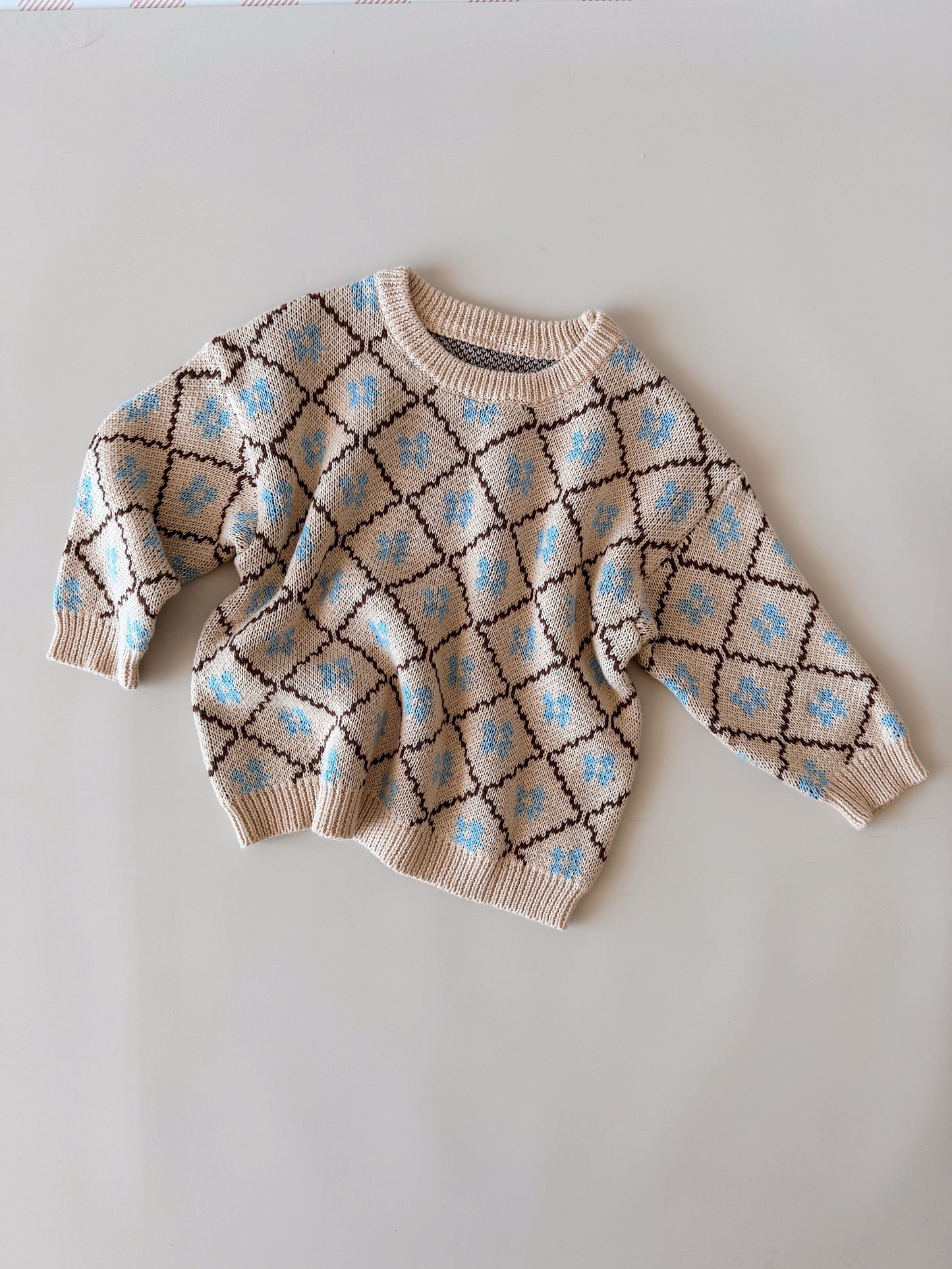 Cotton Knit Jumper - Bluebell