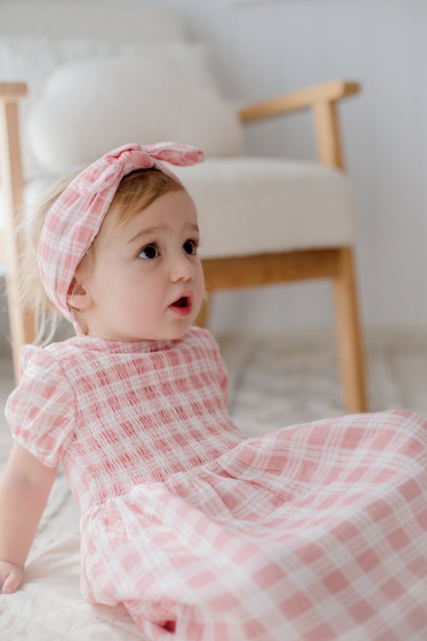 Woven Headband - Blush Check