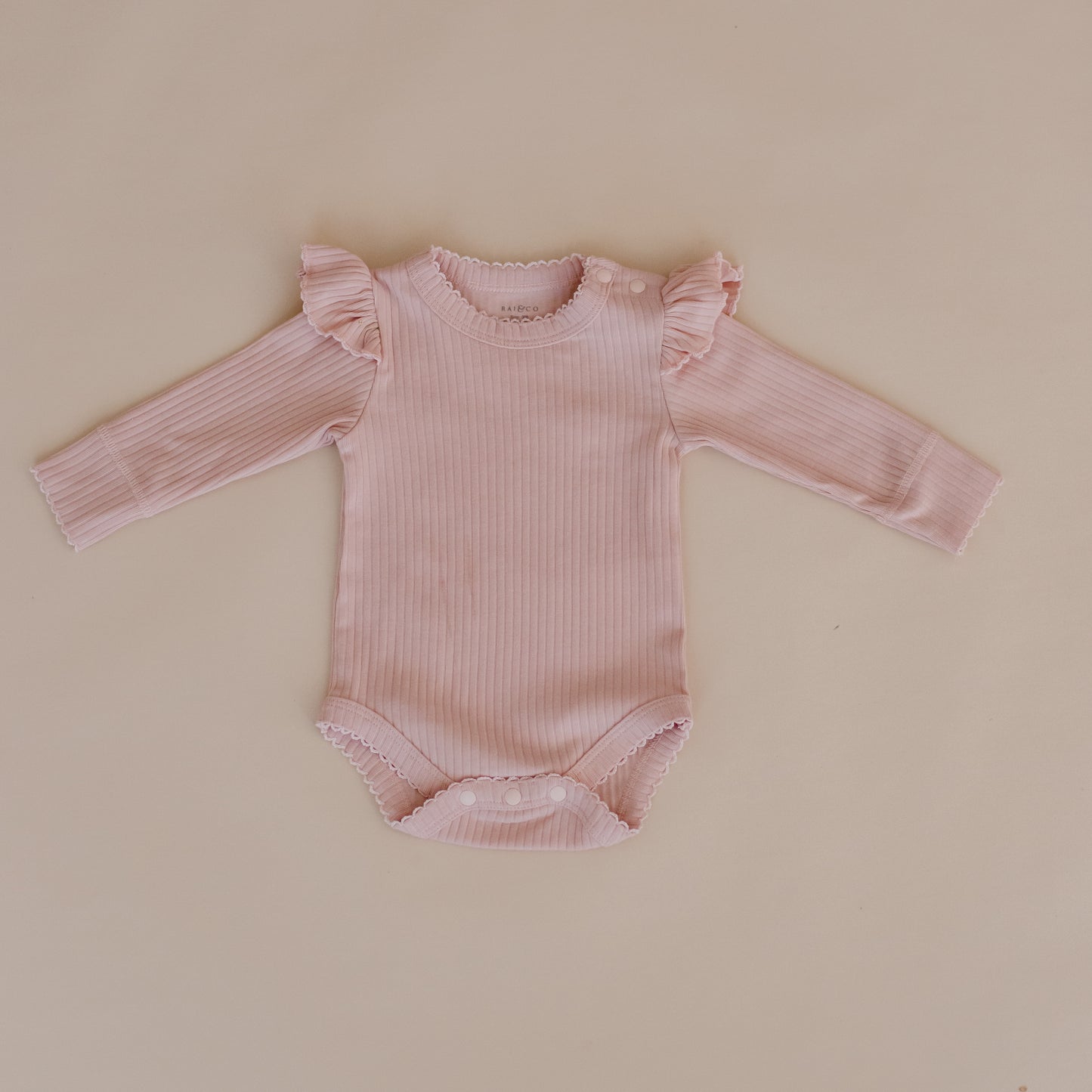 Frill Basic Bodysuit - Pink