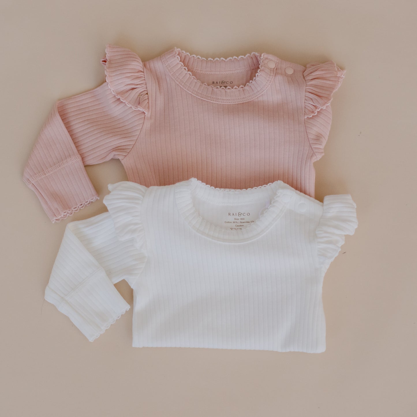 Frill Basic Bodysuit - White SIZE 000 ONLY