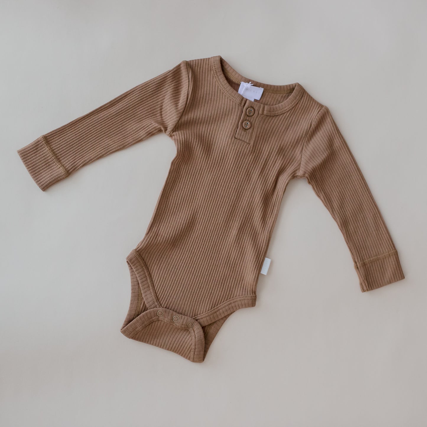 Organic Cotton Modal Long Sleeve Bodysuit - Hojicha