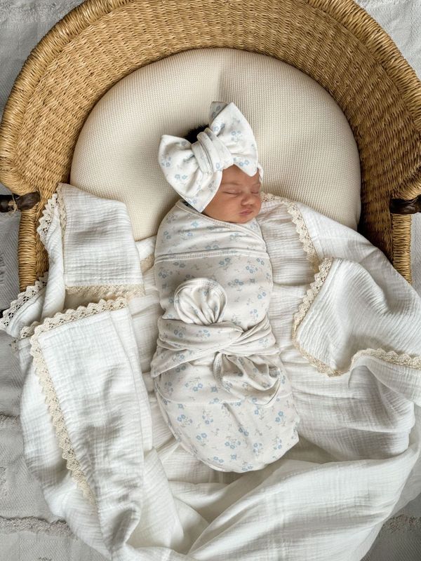 Paisley Blue Swaddle