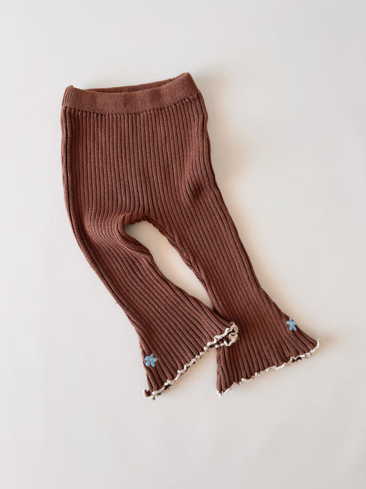 Cotton Knit Bell Pants - Bluebell