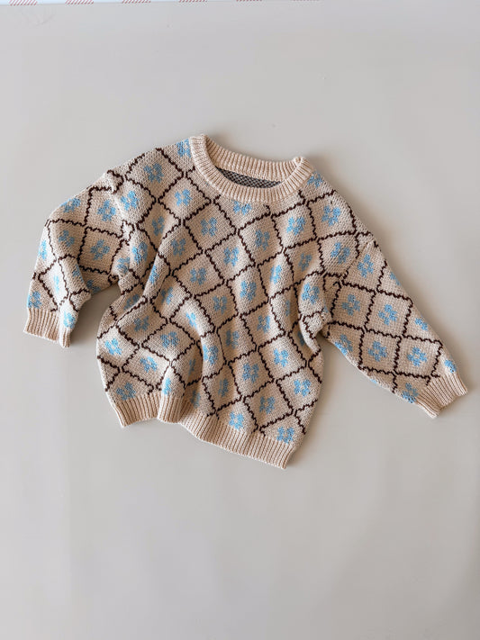 Cotton Knit Jumper - Bluebell